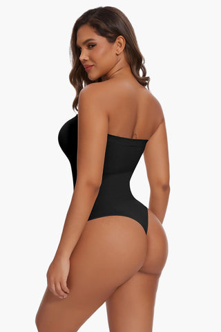 Strapless Bodysuit Shapewear Thong, Seamless Tummy Control