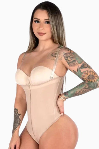 Underbust Tummy Control Zip Up Thong Shaper