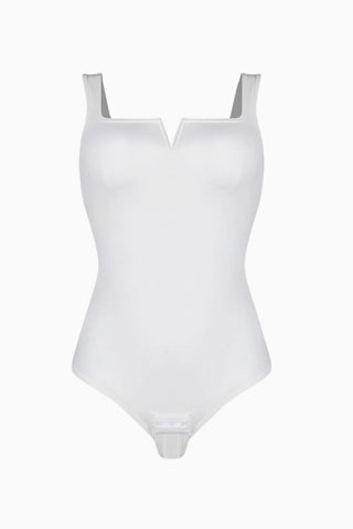 V-Neck Tummy Control Stretch Thong Bodysuit